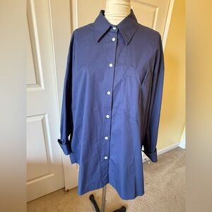 ZARA Women’s Blue Button-up Shirt